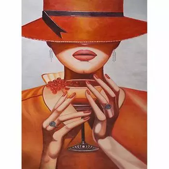 5D DIY Алмазная картина Темперамент Женщина Алмазная вышивка Полный набор мозаики Вышивка крестом Домашний декор Подарки ручной работы Round 20x30cm