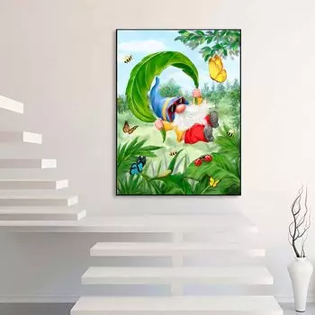 5D Diy Алмазная картина Тень Гном Вышивка крестом Набор Полная Алмазная Вышивка Мозаика Искусство Картина Стразы Декор Подарок Full Round 20x30cm