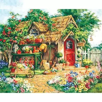 5D DIY Алмазная картина Теплый дом Вышивка Мозаика Вышивка крестом Горный хрусталь Украшение 20X30CM