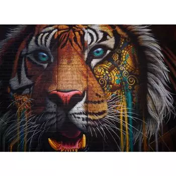 5D DIY Алмазная картина Тигр Квадратный/круглый Алмазная вышивка Крест Стежок Алмазная мозаика Украшение Full Square (20X30CM)