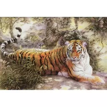 5D Diy Алмазная картина Тигр в картине Алмазная вышивка Крестом Домашний декор Подарки ручной работы Round 20x30cm