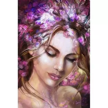 5D DIY Алмазная картина Улыбающаяся девушка Алмазная вышивка Полный набор мозаики Вышивка крестом Домашний декор Подарки ручной работы Round 20x30cm