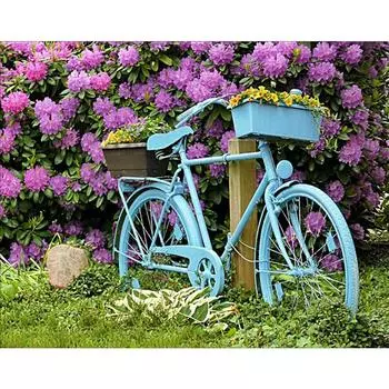 5D DIY Алмазная картина Велосипедный цветок Полный круглый дрель Алмазная вышивка 20X30CM