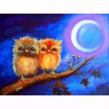5D Diy Алмазная картина Ветка Сова Алмазная вышивка Крестом Домашний декор Подарки ручной работы Round 20x30cm