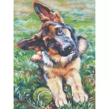 5D DIY Алмазная картина Военная собака Алмазная вышивка Мозаика Вышивка крестиком Украшение со стразами 20X30CM