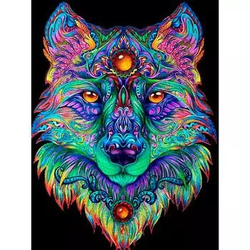 5D DIY Алмазная картина Волк Мозаика Алмазная вышивка Животные Фотографии Стразы Декор Главная 20X30CM