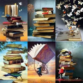 5D DIY Алмазная картина Волшебная книга Алмазная вышивка Набор для вышивки крестом Полный горный хрусталь Мозаика Домашний декор Round 20x30cm