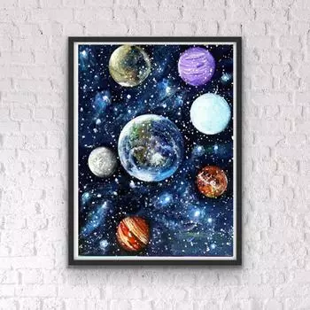 5D DIY Алмазная картина Волшебная планета Набор для вышивки крестом Мозаика Алмазная вышивка Роза Полный круглый/квадратный дрель Украшение дома Round 30x40cm