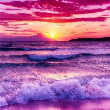 5D Diy Алмазная картина Восход Пейзаж Алмазная вышивка Полный набор для вышивки крестом Аниме Домашний декор Подарок ручной работы Round 25x25cm