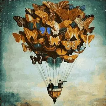 5D Diy Алмазная картина Воздушный шар пейзажи Вышивка крестиком Домашний декор Подарок ручной работы 25x25cm