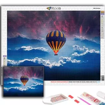 5D Diy Алмазная картина Воздушный шар Вышивка крестом Полный Алмазная вышивка Мозаика Full Round 20X30CM