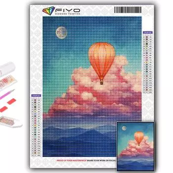 5D Diy Алмазная картина Воздушный шар Вышивка крестом Полный Алмазная вышивка Мозаика Full Round 20X30CM