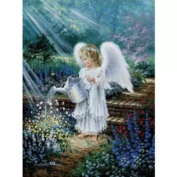 5d Diy Алмазная картина Вышивка крестиком Алмазная вышивка Ангел Девушка Картина Пейзаж Наклейка на стену 20X30CM