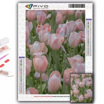 5D DIY Алмазная картина Вышивка крестиком Цветы Тюльпаны Алмазная вышивка Мозаика Настенное украшение дома Full Round 20X30CM