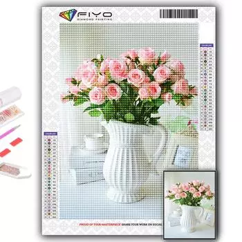 5D DIY Алмазная картина Вышивка крестиком Цветы в горшках Алмазная вышивка Мозаика Настенное украшение дома Full Round 20X30CM