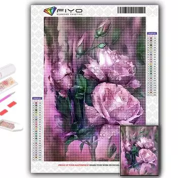 5D DIY Алмазная картина Вышивка крестиком Цветы Алмазная вышивка Мозаика Стена Искусство Домашнее украшение Full Round 20X30CM