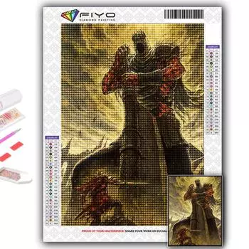 5D DIY Алмазная картина Вышивка крестиком Игра Dark Souls Алмазная вышивка Мозаика Настенное украшение для дома Full Round 20X30CM