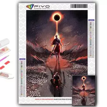 5D DIY Алмазная картина Вышивка крестиком Игра Dark Souls Алмазная вышивка Мозаика Настенное украшение для дома Full Round 20X30CM