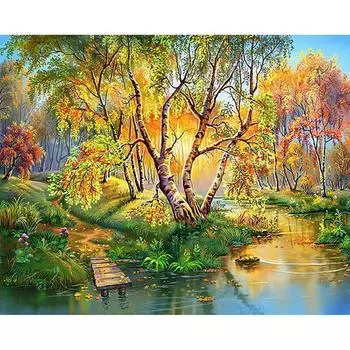 5d Diy Алмазная картина Вышивка крестиком Пейзаж Смола Алмазная вышивка Алмазная мозаика Рукоделие 20X30CM