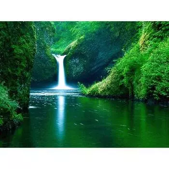 5D DIY Алмазная картина Вышивка крестиком Пейзаж Лесная библиотека Полный квадратный дрель Алмазный домашний декор 20*30 cm