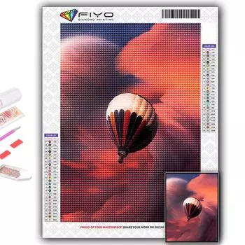 5D DIY Алмазная картина Вышивка крестиком Воздушный шар Алмазная вышивка Мозаика Настенное украшение дома Full Round 20X30CM