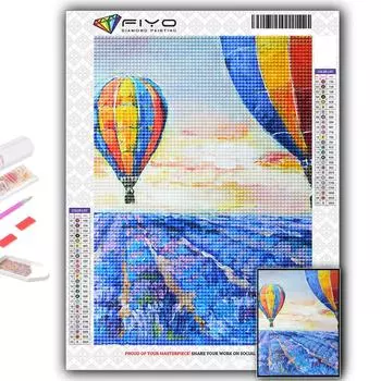 5D DIY Алмазная картина Вышивка крестиком Воздушный шар Алмазная вышивка Мозаика Настенное украшение дома Full Round 20X30CM