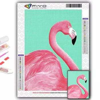 5D DIY Алмазная картина Вышивка крестиком Животное Фламинго Алмазная вышивка Мозаика Настенное украшение для дома Full Round 20X30CM