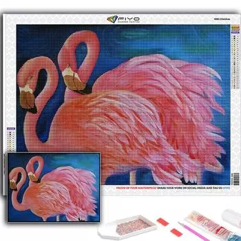 5D DIY Алмазная картина Вышивка крестиком Животное Фламинго Алмазная вышивка Мозаика Настенное украшение для дома Full Round 20X30CM