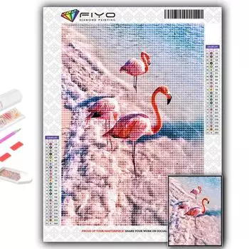 5D DIY Алмазная картина Вышивка крестиком Животное Фламинго Алмазная вышивка Мозаика Настенное украшение для дома Full Round 20X30CM