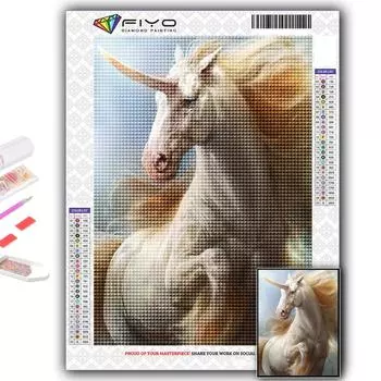 5D DIY Алмазная картина Вышивка крестиком Животное Лошадь Алмазная вышивка Мозаика Настенное украшение дома Full Round 20X30CM