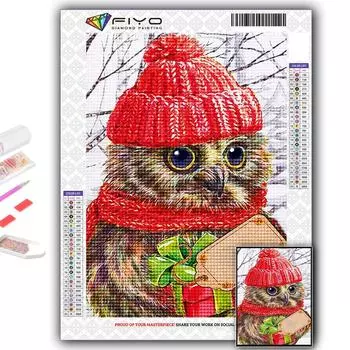 5D DIY Алмазная картина Вышивка крестиком Животное Сова Алмазная вышивка Мозаика Стена Искусство Украшение дома Full Round 20X30CM