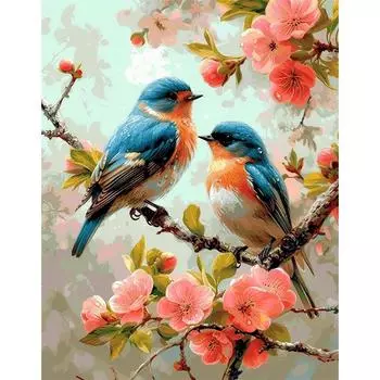 5d DIY Алмазная картина Вышивка крестом Цветы и птицы Изделия ручной работы Алмазная вышивка Мозаика Домашний декор 30X40CM разноцветный