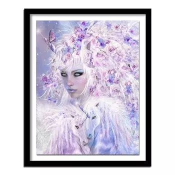 5D DIY Алмазная картина Вышивка крестом Фея Лошадь Рукоделие Полный круглый Алмазная вышивка 20X30CM