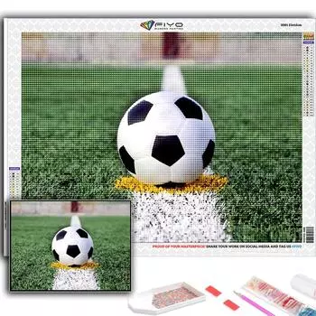 5D DIY Алмазная картина Вышивка крестом Футбол Спортивная Алмазная вышивка Мозаика Настенное украшение дома Full Round 20X30CM