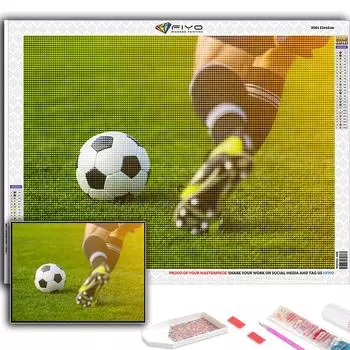 5D DIY Алмазная картина Вышивка крестом Футбол Спортивная Алмазная вышивка Мозаика Настенное украшение дома Full Round 20X30CM
