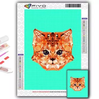5D DIY Алмазная картина Вышивка крестом Геометрические животные Алмазная вышивка Мозаика Настенное искусство Украшение дома Full Round 20X30CM
