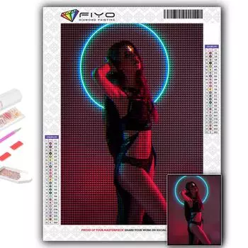 5D DIY Алмазная картина Вышивка крестом Киберпанк Сексуальное искусство Алмазная вышивка Мозаика Настенное украшение дома Full Round 20X30CM