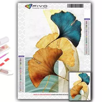 5D DIY Алмазная картина Вышивка крестом Листья гинкго Алмазная вышивка Мозаика Настенное украшение дома Full Round 20X30CM
