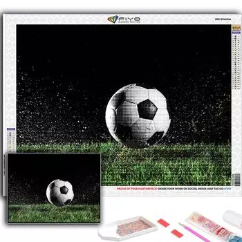 5D DIY Алмазная картина Вышивка крестом Огонь и вода Футбол Алмазная вышивка Мозаика Настенное украшение дома Full Round 20X30CM