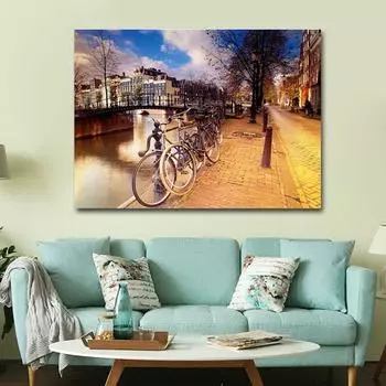 5D Diy Алмазная картина Вышивка крестом Пейзаж Велосипед Домашний декор Мозаика Инкрустация Алмазная вышивка 20X30CM