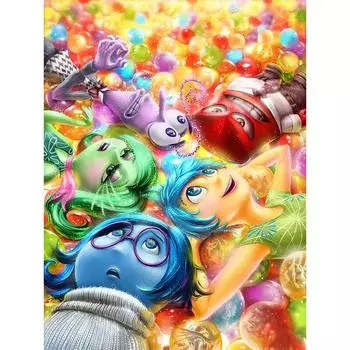 5D DIY Алмазная картина Вышивка крестом Полный круглый дрель Мультфильм значок Алмазная вышивка 20X30CM