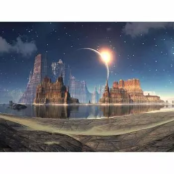 5D DIY Алмазная картина Вышивка крестом Полный круглый дрель Fine Moon Алмазная вышивка 20X30CM