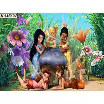 5D DIY Алмазная картина Вышивка крестом Прекрасный цветок Фея Мозаика Алмазная вышивка Домашний декор Подарок 20X30CM