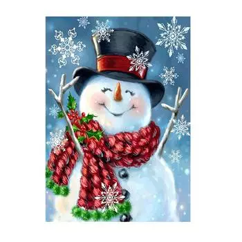 5D Diy Алмазная картина Вышивка крестом Рождественский снеговик Алмазная мозаика Украшение дома 30X40cm