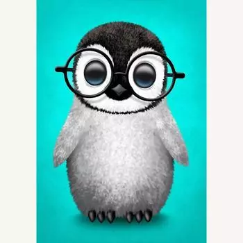 5D DIY Алмазная картина Вышивка крестом Рукоделие Мультфильм пингвины Алмазная картина Домашний декор 20X30CM