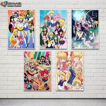 5D DIY Алмазная картина Вышивка крестом Сейлор Мун Алмазная вышивка Мозаика Настенное украшение дома Full Round 20X30CM