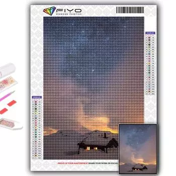 5D DIY Алмазная картина Вышивка крестом Снежная сцена Алмазная вышивка Мозаика Настенное украшение для дома Full Round 20X30CM