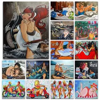 5D DIY Алмазная картина Вышивка крестом Толстая леди Полный круглый алмаз вышивка Девушка Набор Алмазная мозаика