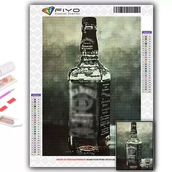 5D DIY Алмазная картина Вышивка крестом Виски Алмазная вышивка Мозаика Стена Искусство Домашнее украшение Full Round 20X30CM