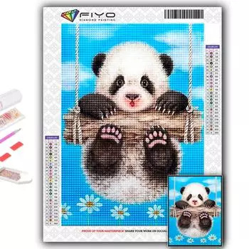 5D DIY Алмазная картина Вышивка крестом Животное Панда Алмазная вышивка Мозаика Стена Искусство Домашнее украшение Full Round 20X30CM